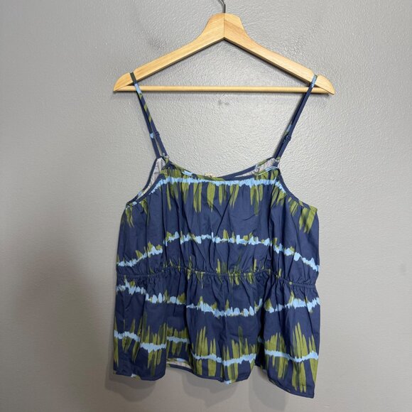 RICHER POORER stella cotton tank in blue ripple print size XL - Picture 8 of 9